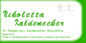 nikoletta kaldenecker business card